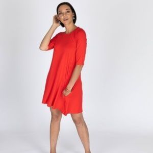 Agnes & Dora Swing Tunic TRUE RED Modal